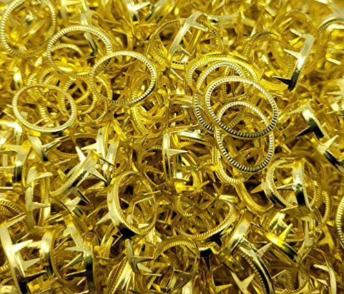 14mm x 19mm Large Open Oval Gold Tone Metal Nailheads Decorative Craft Studs (Pack of 50)