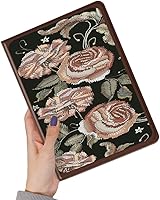 Vista 22 de Funda floral compatible con iPad de 9ª, 8ª y 7ª generación Air 3ª generación Pro de 10.5 pulgadas, diseño de flores, bonita funda inteligente