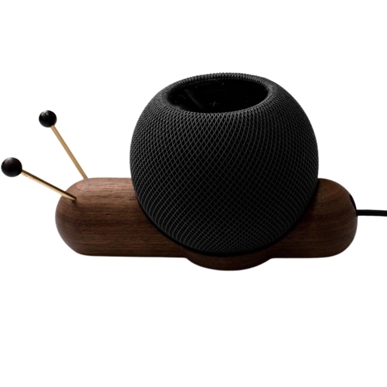 Soporte de madera real compatible con mini altavoz Homepod Lindo estable antideslizante inteligente altavoz Bluetooth soporte de escritorio (café)