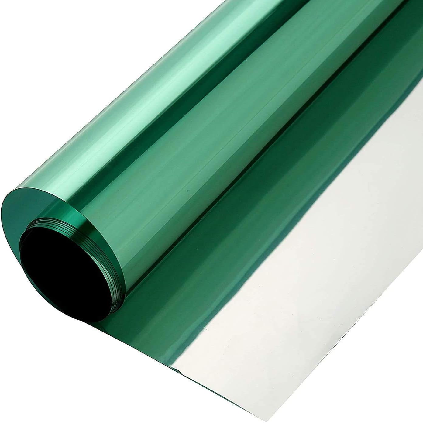 Window Privacy Film One Way Mirror Glass Film Reflective Window Tint Heat Control Anti UV Adhesive Residential Sticker for Home and Office, 60Inch x 10Feet, Green Silver