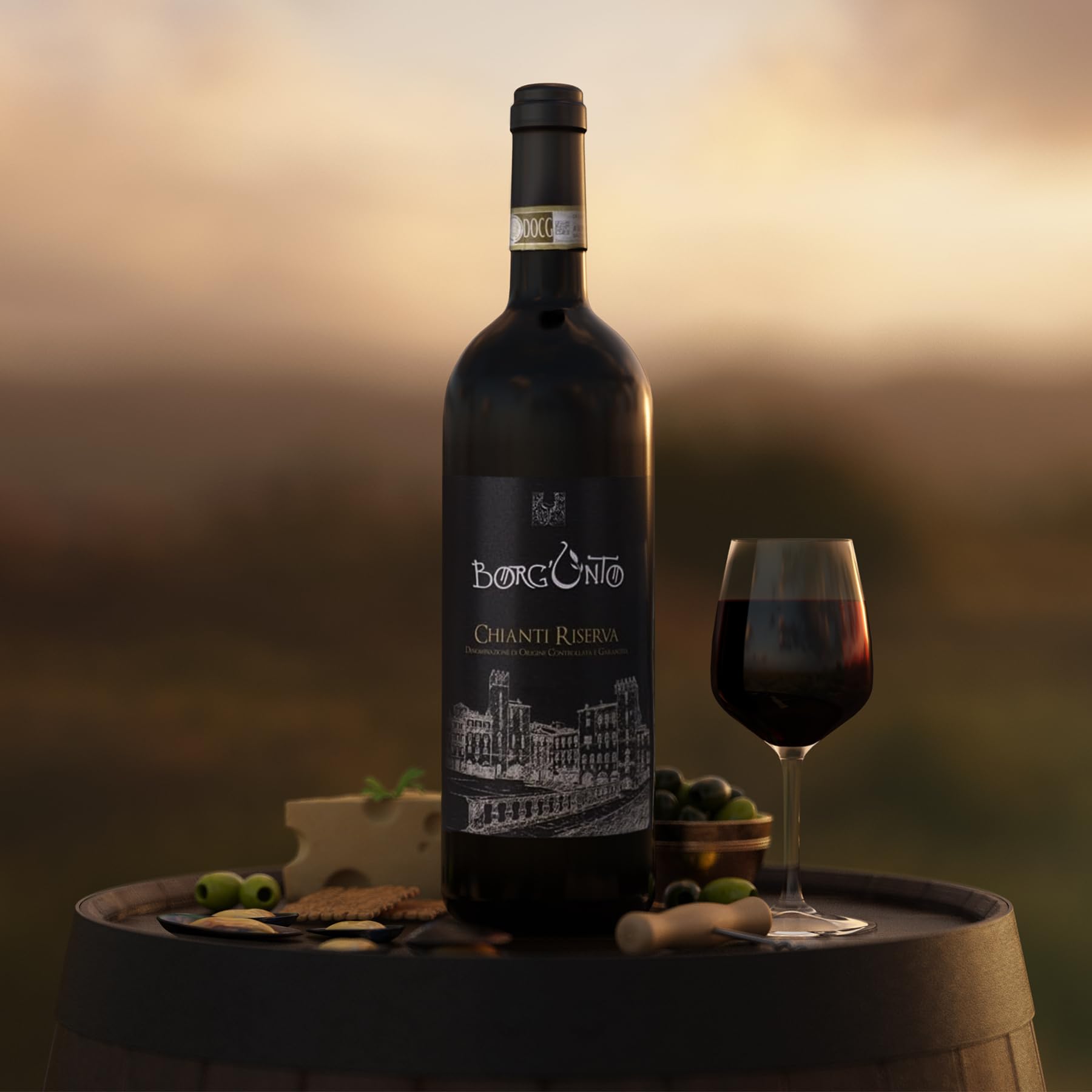 Borgunto® Chianti Riserva 2020 - Toskanischer Rotwein D.O.C.G. Colli Aretini - Paket 6 x 0,75L