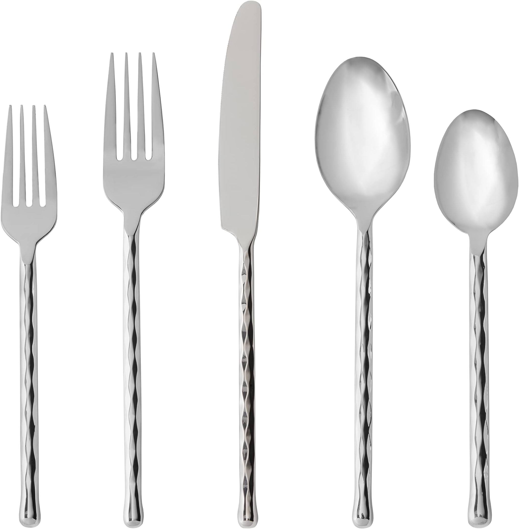 FortessaSpindle 18/10 Stainless Steel Flatware, Mirrored Stainless Steel, 20 Piece Place Setting, Service for 4