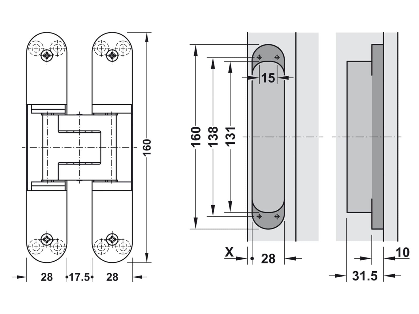 Simonswerk - 924.17.104S1 Türband TECTUS TE 340 3D Edelstahl Matt 2er Pack