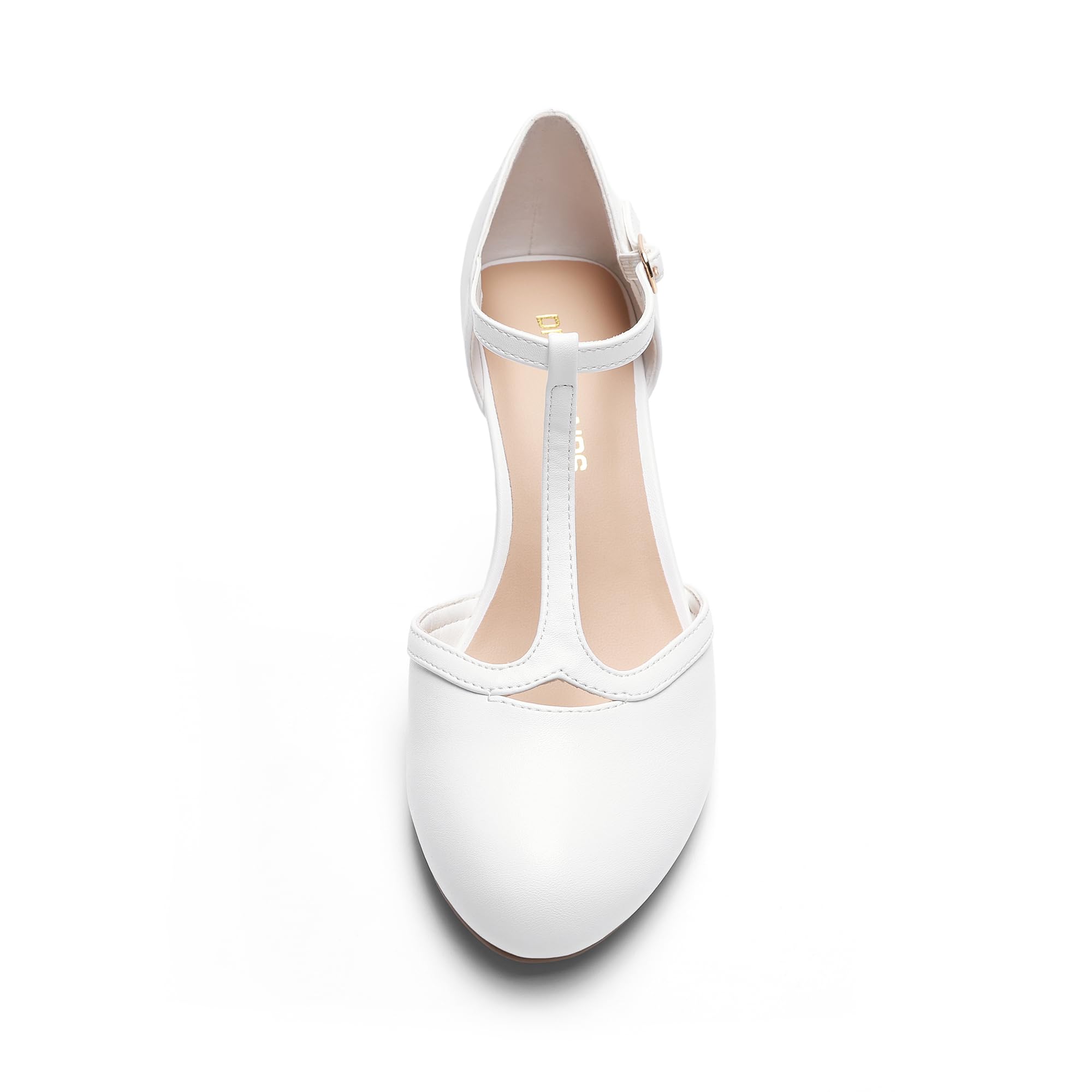 DREAM PAIRS Pumps mit T-Riemen Damen Hochzeitsschuhe Brautschuhe