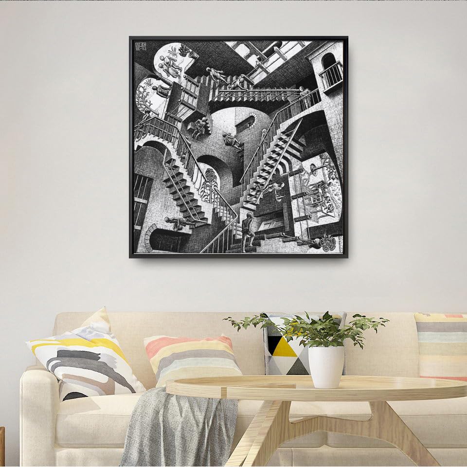 Amazon.co.jp: M.C.の「階段」ポスターエッシャー キャンバス ウォール