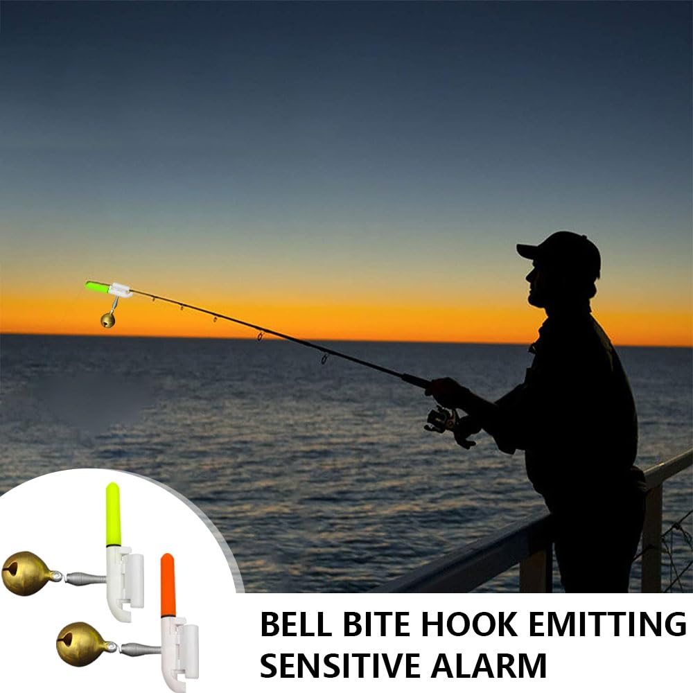 6 Pezzi Starlight Pesca a Batteria, Starlight LED Pesca, Campana di Allarme di Pesca Impermeabile con Caricatore e Batteria per La Pesca Notturna