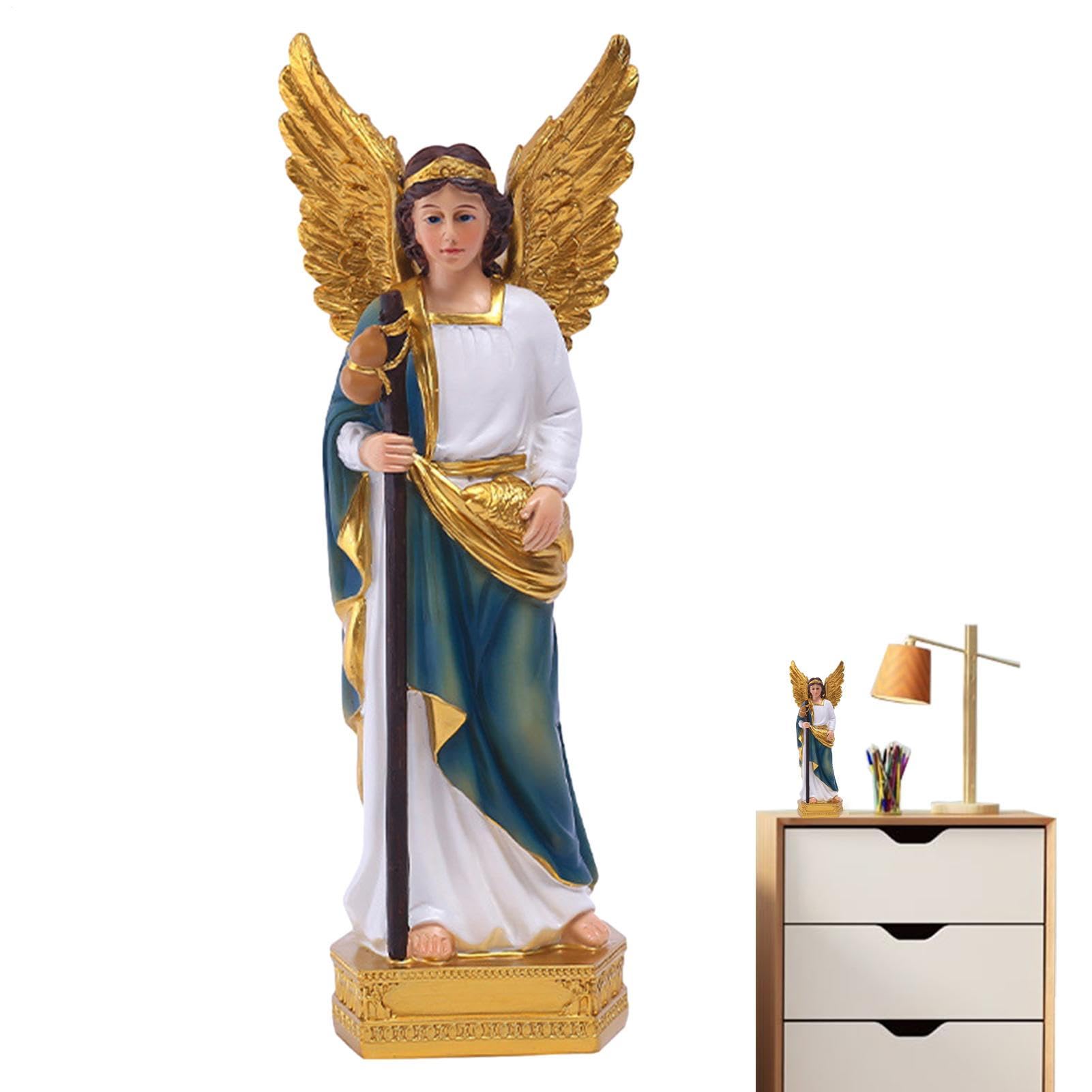 Sculpture d'ange cadeau de Noël artisanal statuette poétique peinte à la main