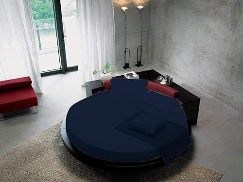 Miniatura 9 de Juego de sábanas redondas  100 algodón de 800 hilos 1 sábana bajera redonda y 2 fundas de almohada  Juego de sábanas redondas moderno de 3 piezas de