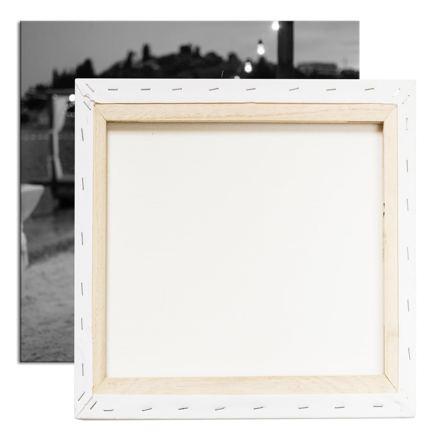 deyoli Spiaggia atmosfera serale, illuminazione romantica, formato: 70 x 70 cm, effetto: bianco e nero, stampa digitale di alta qualità