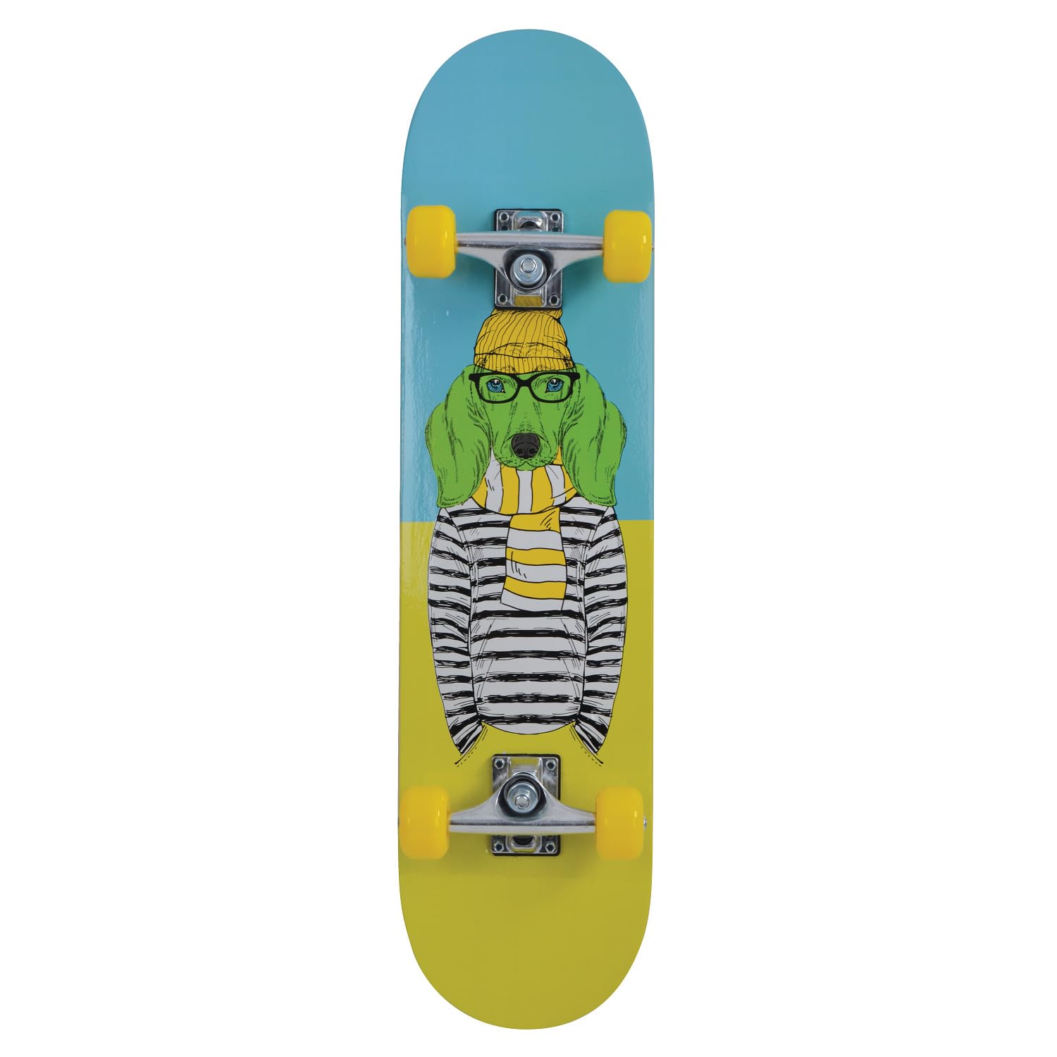 Schildkröt Skateboard Kicker 31", Excellente pour Débutants, Plateau Concave avec Double Kick et Ruban Adhésif, Roulements à Billes ABEC5