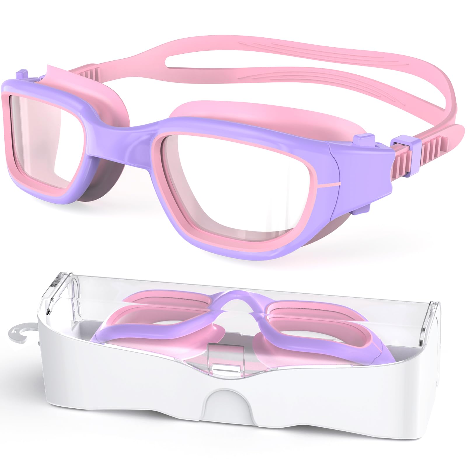 Zeligerstar Kids Swimming Goggles, Swimming Goggles for Kids 6-14, Anti Fog, UV Protection, No Leaking Wide Vision for Boys Girls