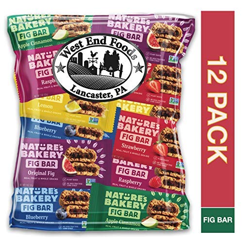 Fig Bars Healthy Snack (Count 12) Variety Pack, 2 Each Strawberry, Raspberry, Lemon, Blueberry, and Apple Cinnamon - Bundle of Nature's Bakery