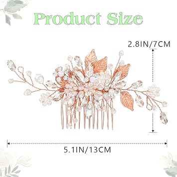 JEAIRTS Crystal Hair Comb Bridal Pearl Headpiece Wedding Hair Accessories for Women