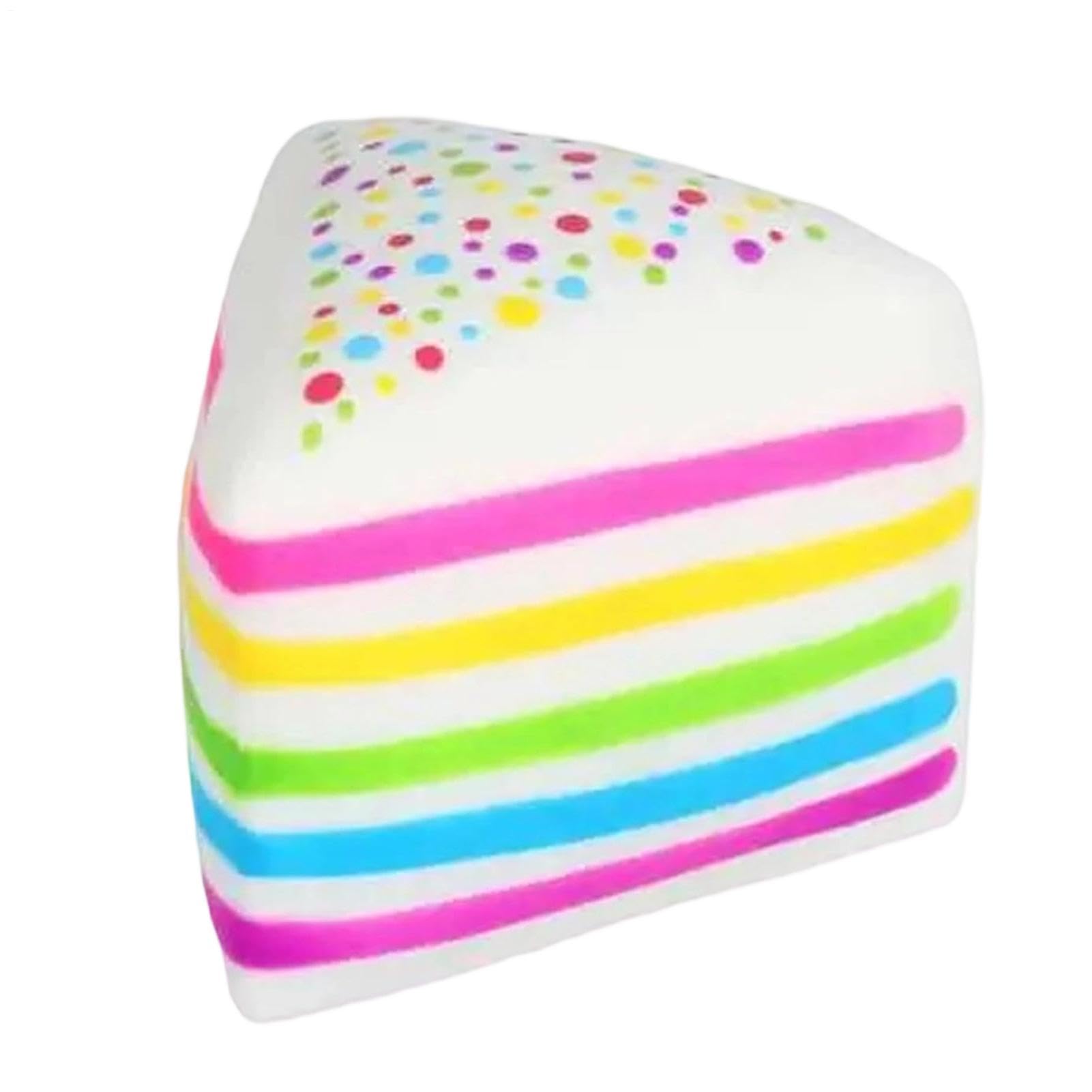 Rainbow Cake Stress Ball -5 Inches Soft Rainbow Cake Squeezing Toy, Food Finger Fidget Stress Toy For Kids Adults, Squish y Dessert With S tress Relief, Fun Collectible, Novelty Pastry