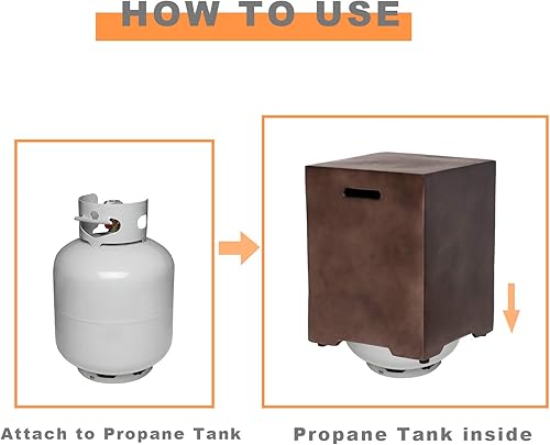 Miniatura 5 de COSIEST Juego de mesa de fuego de propano para exteriores de 2 piezas con mesa de tanque, mesa de fuego oscura de 40.5 pulgadas (50,000 BTU) con