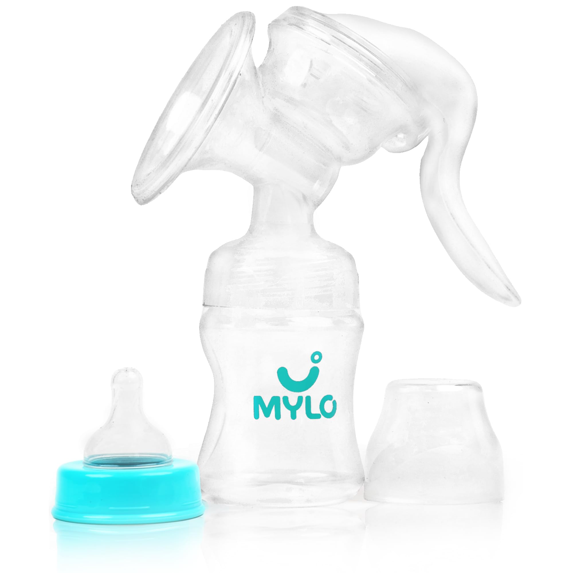 Mylo Manual Breast Pump For Feeding Mothers with Suction Valve (150ml)| Anti Colic & BPA Free Breast Pump| Compact, Lightweight & Easy to Clean-image-3