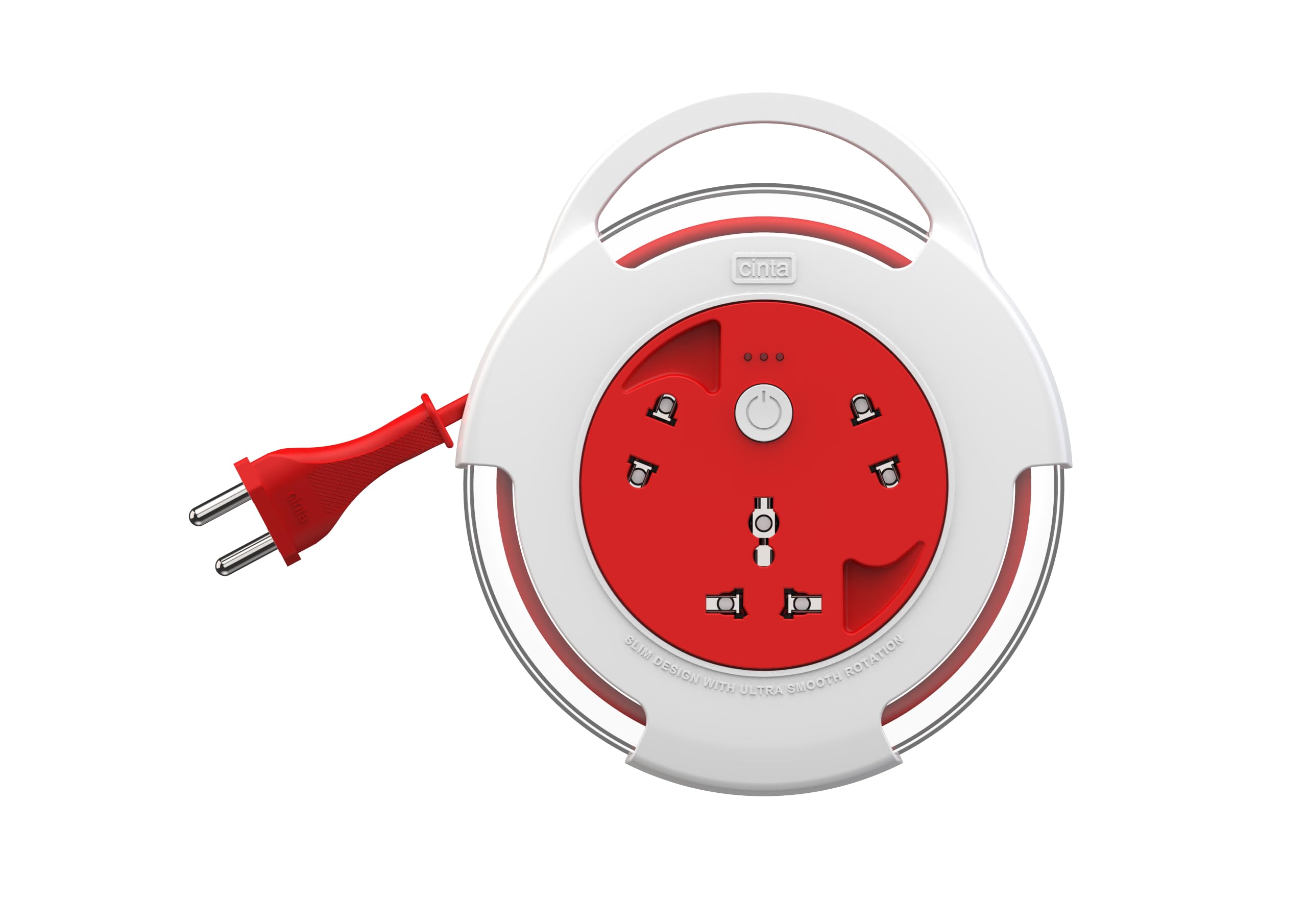 CINTA CE 3154 Prime Glass Type 2 Pin Flex Box 5 Mtr with Push Switch, International Sockets and Led Indicator