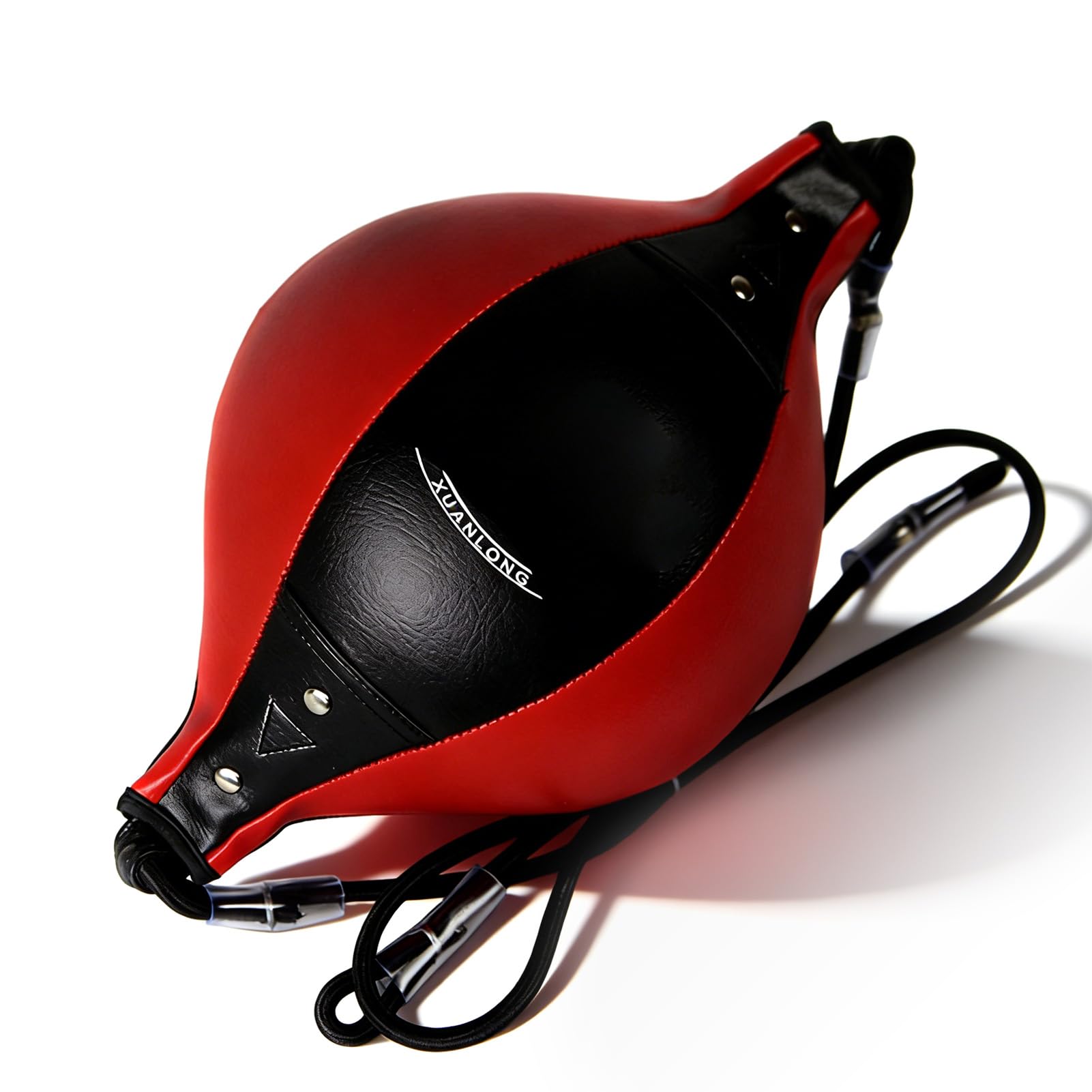 Balle à Double extrémité pour Entraînement de Boxe, Corde élastique, Balle de Vitesse Universelle avec Pompe (Rouge)