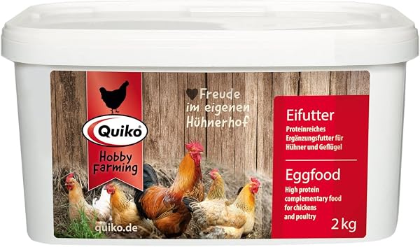 Quiko Hobby Farming Nourriture à Base d'oeufs 2kg - Aliment énergétique & Riche en protéines pour Poules, cailles & volailles comme Les Poules pondeuses - avec vitamines & Miel - 1