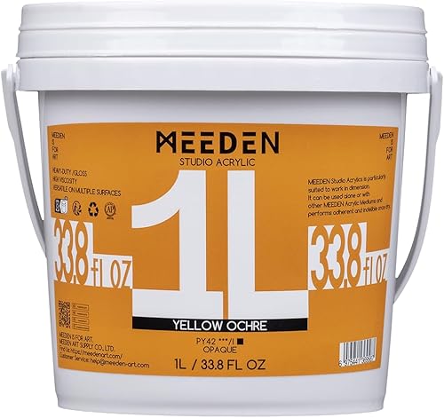 MEEDEN Studio - Pintura acrílica grande, 1 litro, 33.8 onzas, cuerpo pesado, no tóxicas, pinturas acrílicas, pinturas acrílicas con acabado