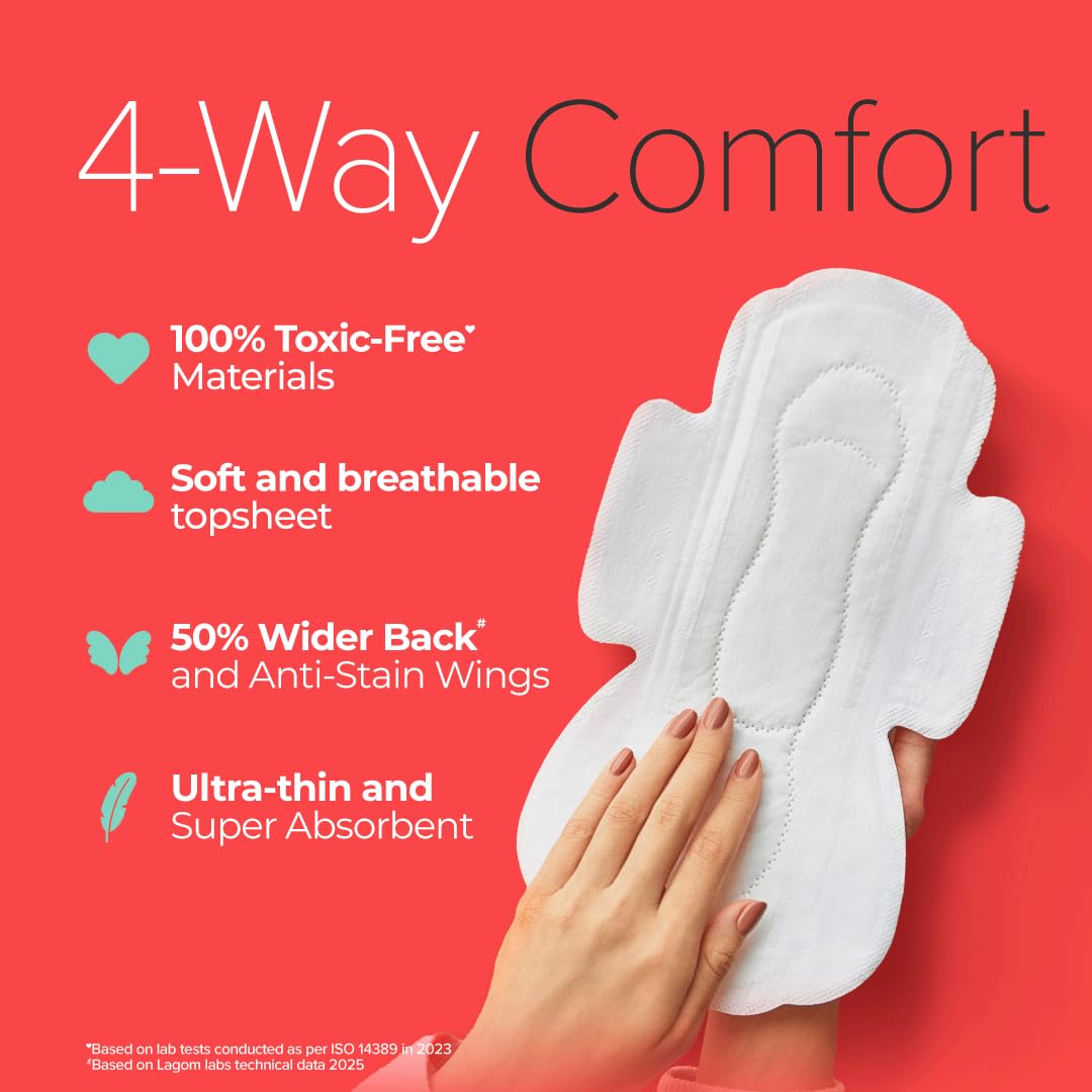 Nua Ultra Safe| 30 Medium Flow -XL | SUPER SAVER PACK | Leakproof & Toxic Free Sanitary Pad (Pack of 30) 1