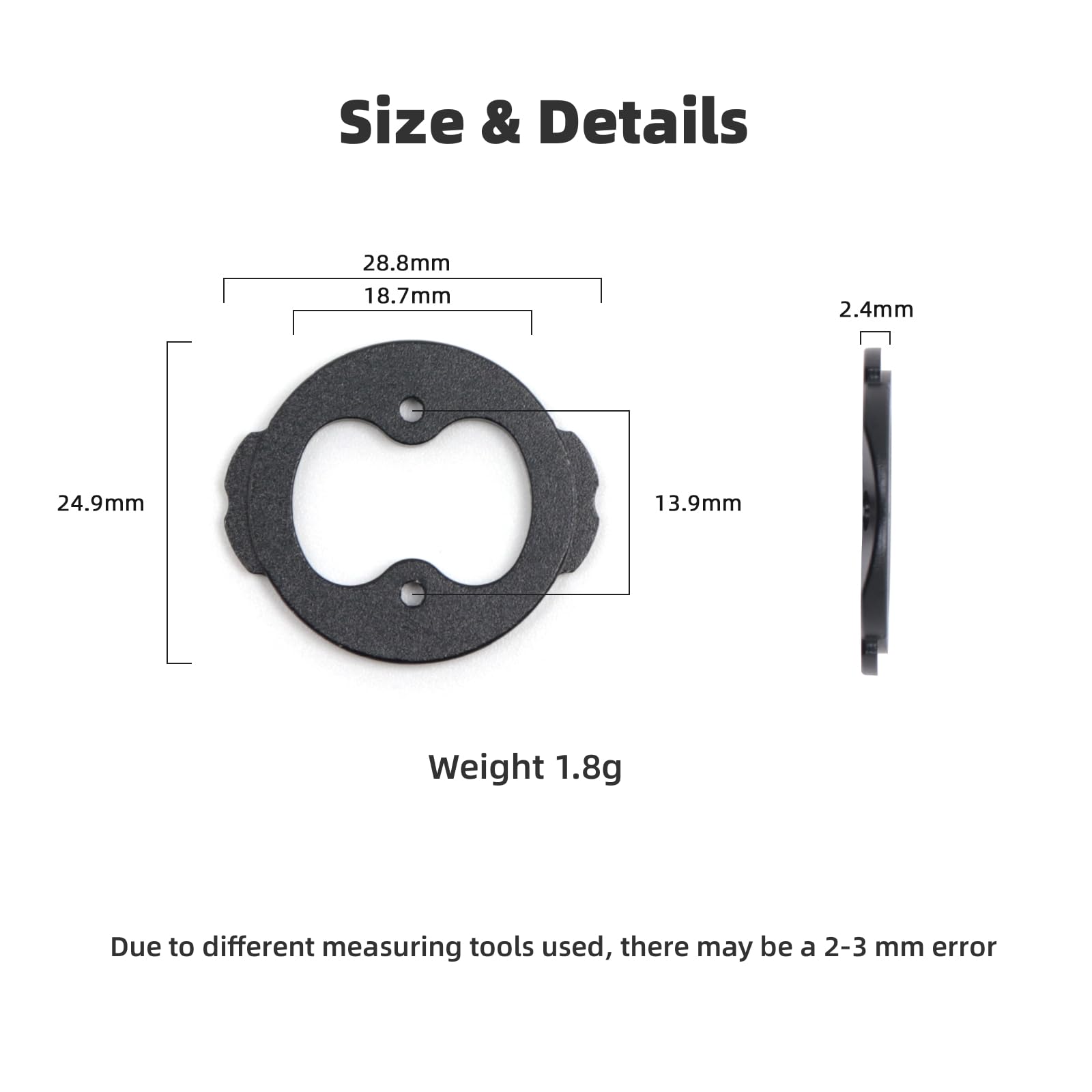 Garmin Mount Replacement Base - 20mm Hole Spacing, 34mm Diameter, Plastic, Black (Bicycle Computer Part)