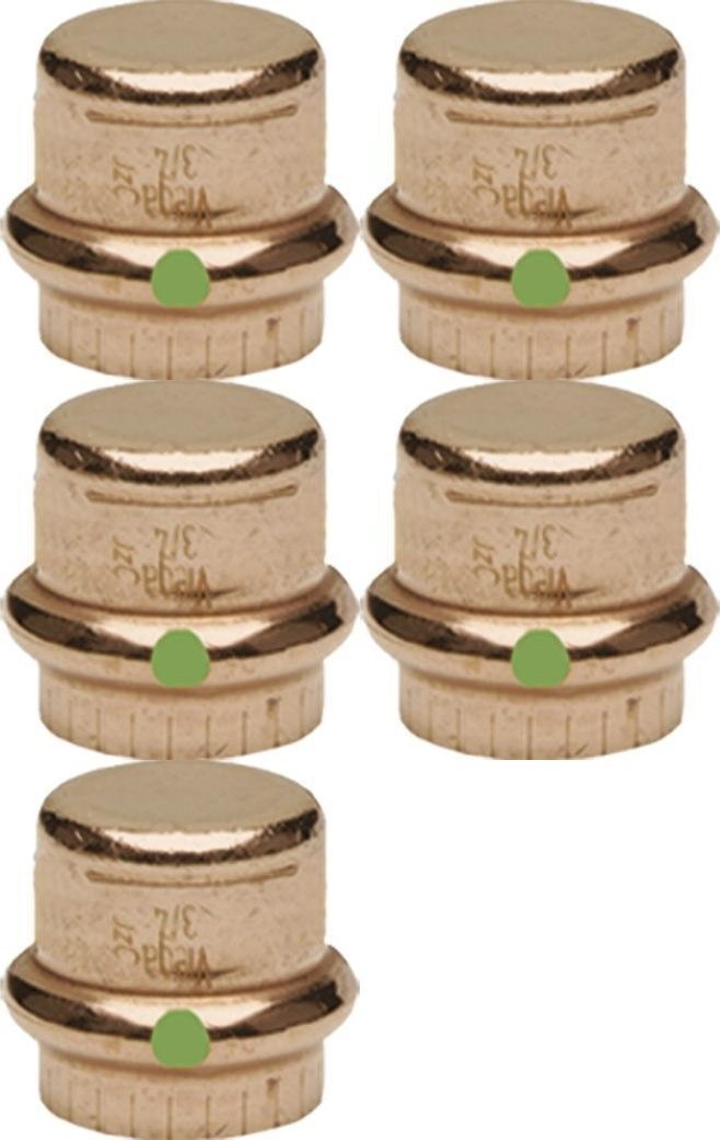 Viega77712 Propress Zero Lead Copper Cap with 1/2" Plumbing (5-Pack)