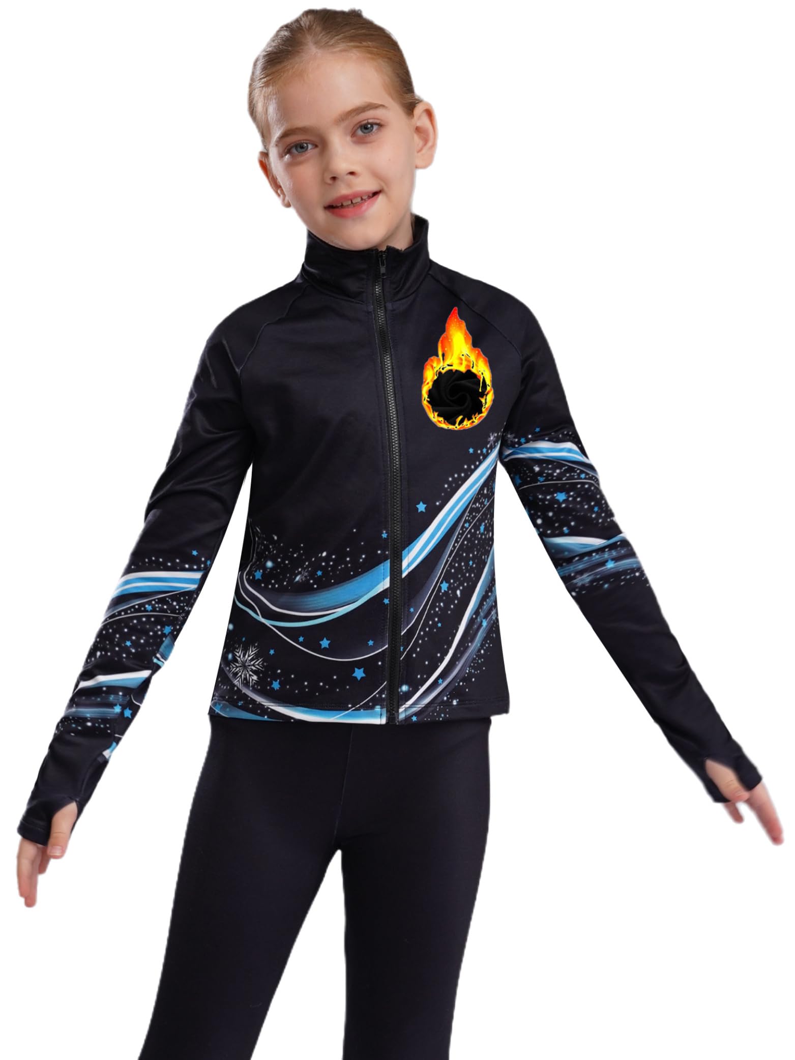 Veste De Patinage Artistique Fille Enfant - Sweat Zippé Polaire Chaud Pour Gymnastique Et Danse