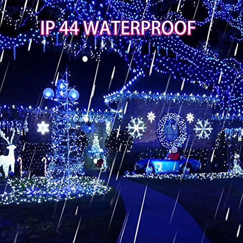 Image of Dazzle Bright 2 Pack Solar String Lights Outdoor, Total 80FT 240LED Solar Powered Waterproof Fairy Lights 8 Modes, Copper Wire Lights for Christmas Patio Party Tree Yard Decoration (Blue)