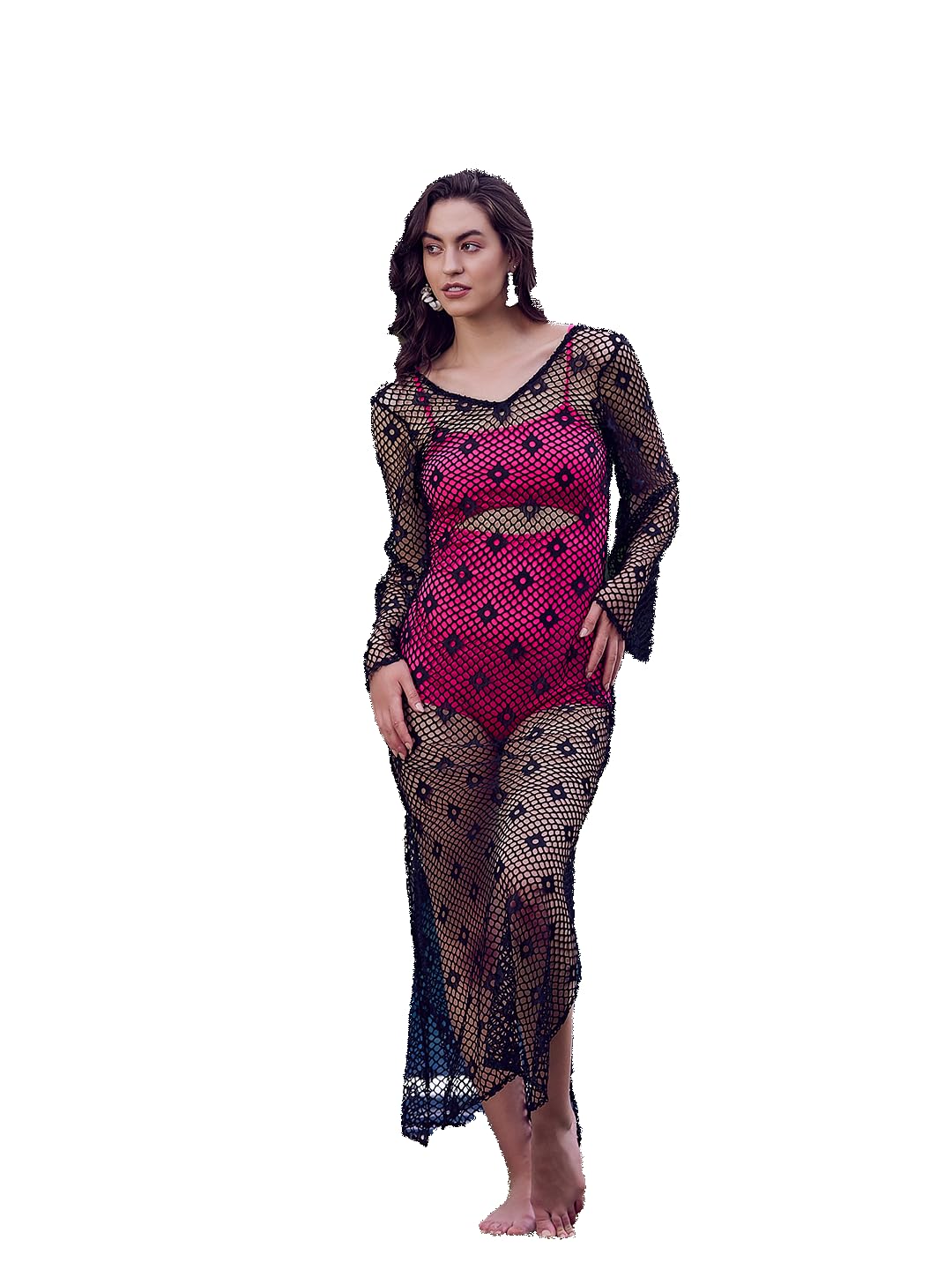 poshbery Black Lace Cover up-picture-3