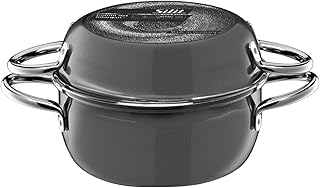 Silit Combination Set Pot and Pan Diameter 21 cm, Anthracite, Silargan, 2-in-1 Set, Ideal for Small Kitchens, Made in Germany