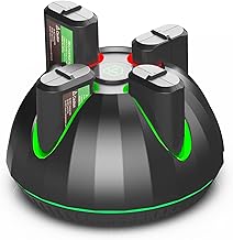 4 x 1300mAh Xbox Controller Battery Packs, Compatible with Xbox Series X/Xbox Series S/Xbox One/Xbox One S/X/Elite Controller, Rechargeable Battery kit with 4-Slot Station & Type-C Cable