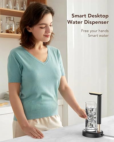 Miniatura 8 de Nerveol - Dispensador de botellas de agua de escritorio, dispensador de agua de 5 galones, bomba eléctrica portátil para botellas universales de 1 a