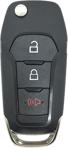Funda plegable para llavero compatible con Ford F-150, F-250, F-350 (2015-2020), Explorer (2016-2020), F-350, F-450, plástico negro, 3 botones