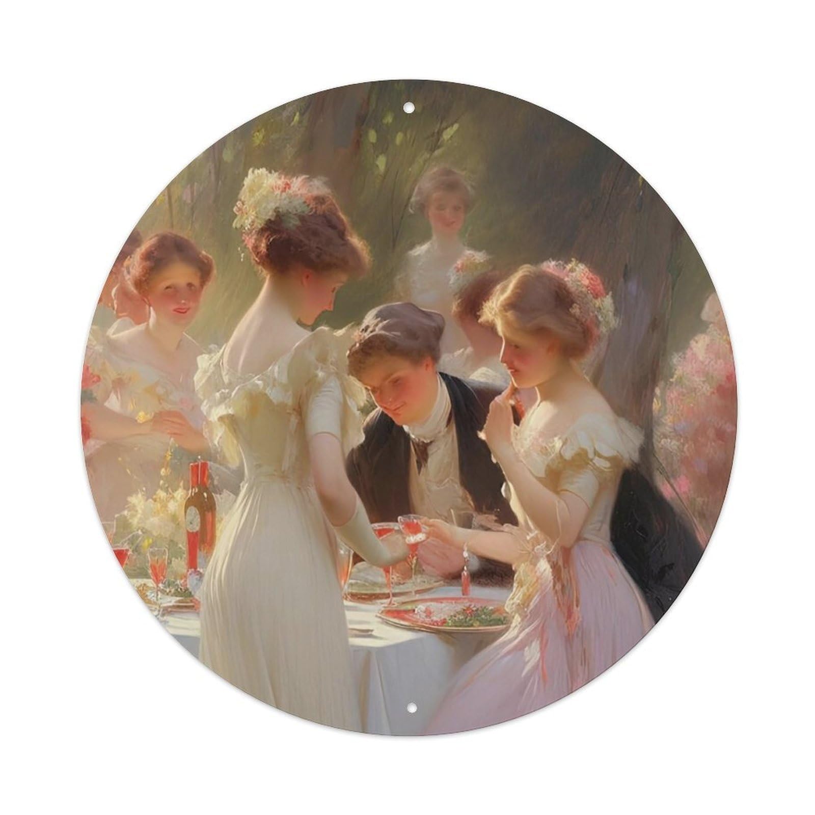 Oil Painting Style Art Beautiful Woman Metal Tin Sign