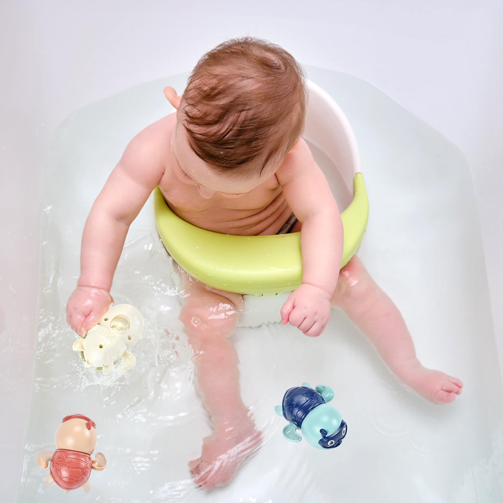 Paquete de 3 juguetes de baño para bebés de 1 a 2 años, juguetes de baño para niños pequeños de 1 a 3 años, juguetes de baño flotantes, juguetes de viento para niños de 1 a 2 años, juguetes de bañera 7