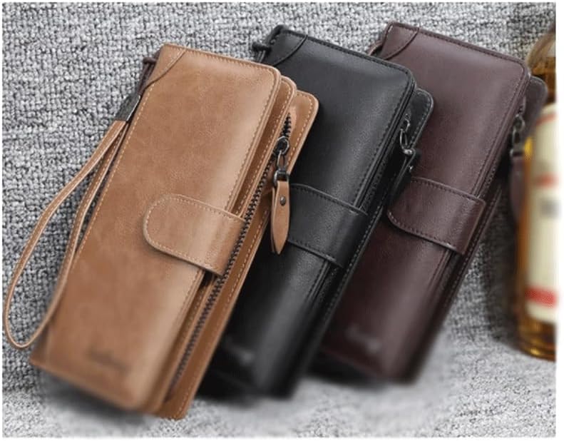 VIDI Men's Wallet Long Multiple Card Slots Large Capacity Pu Zipper