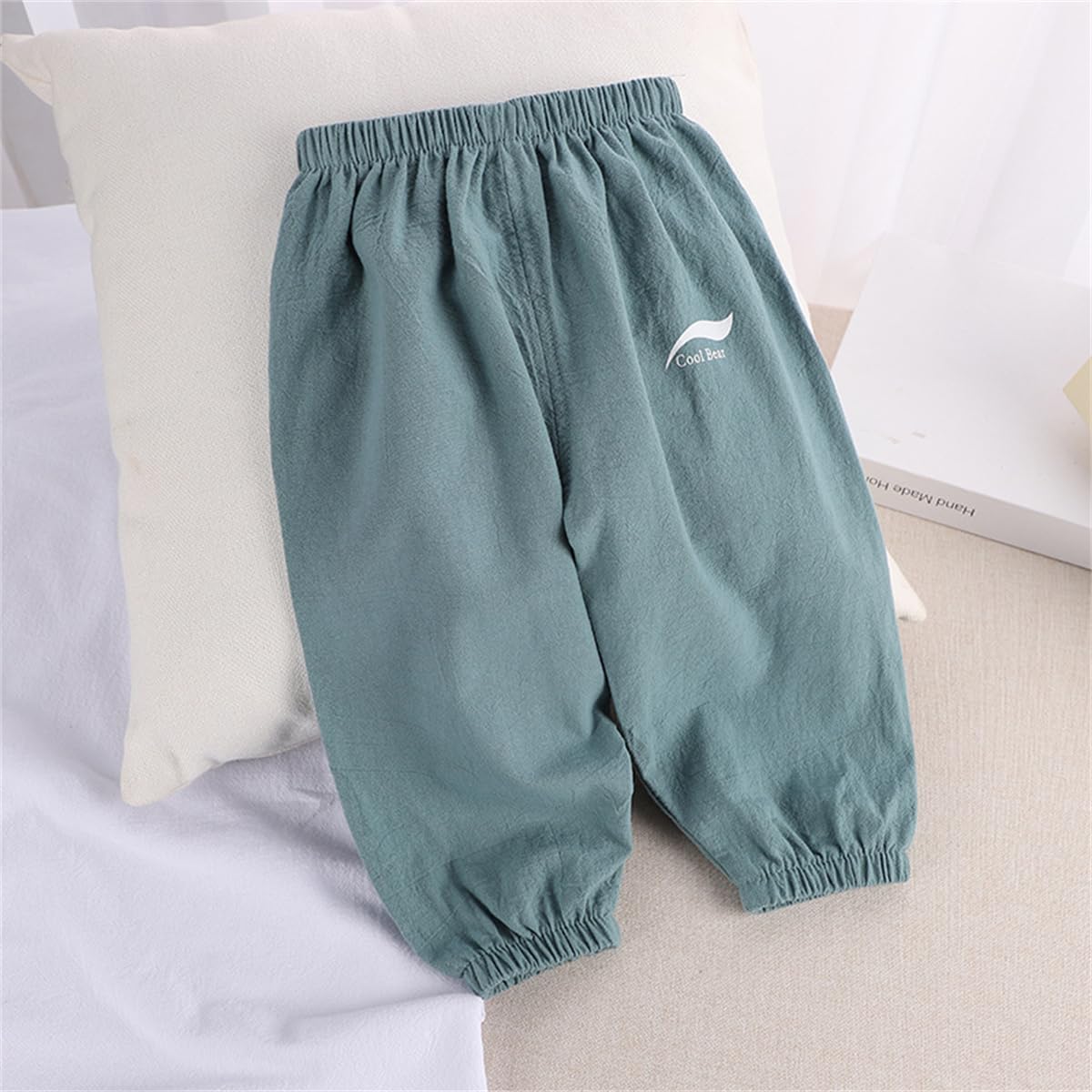 3er Pack Baby Kinder Jungen Mädchen Sommer Leinenhose Bloomers Baumwolle Lange Hosen Leichte Atmungsaktiv Dünn Pumphose Haremshose Jogginghose Lässige Hose Gr. 74/80/86/92/98/104/110/116