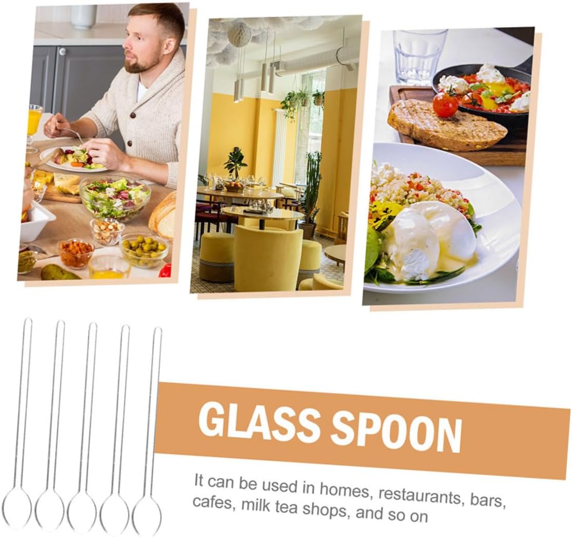 Gatuida 25pcs Handle - Mixing Spoons for Coffee Desserts Reusable Kitchen Gadgets for Stirring Serving Easy to Clean Safe Material