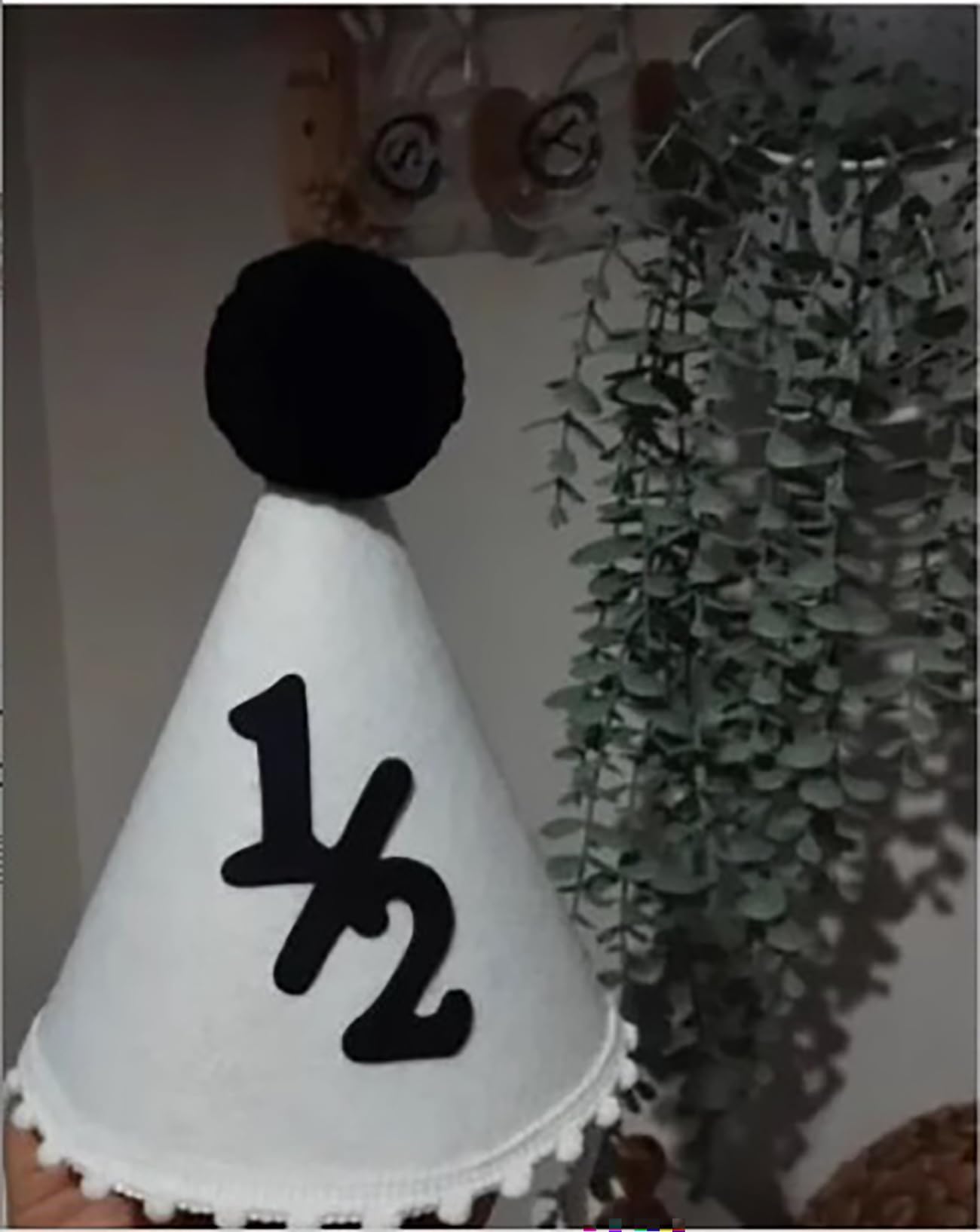 QPARTYFIRE 1/2 Birthday Hat,Baby 1/2 birthday Party Decorations,Boy half Years Boho first birthday hat,Natural Boho Decorations for Baby's Half Party Supplies