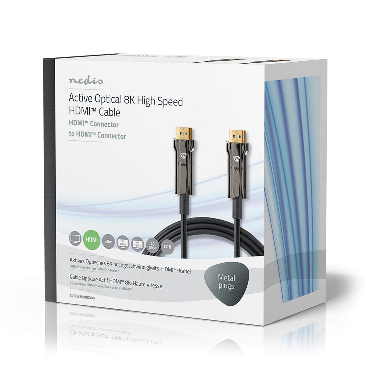 NEDIS - Cavo HDMI ™ ad alta velocità con Ethernet - 48 Gbps - 30 m - rotondo - PVC - Nero