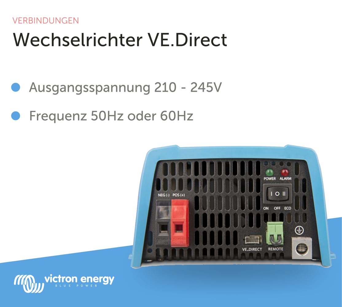 Victron Energy 250VA 12-Volt 230V AC Reiner Sinus Wechselrichter (IEC)