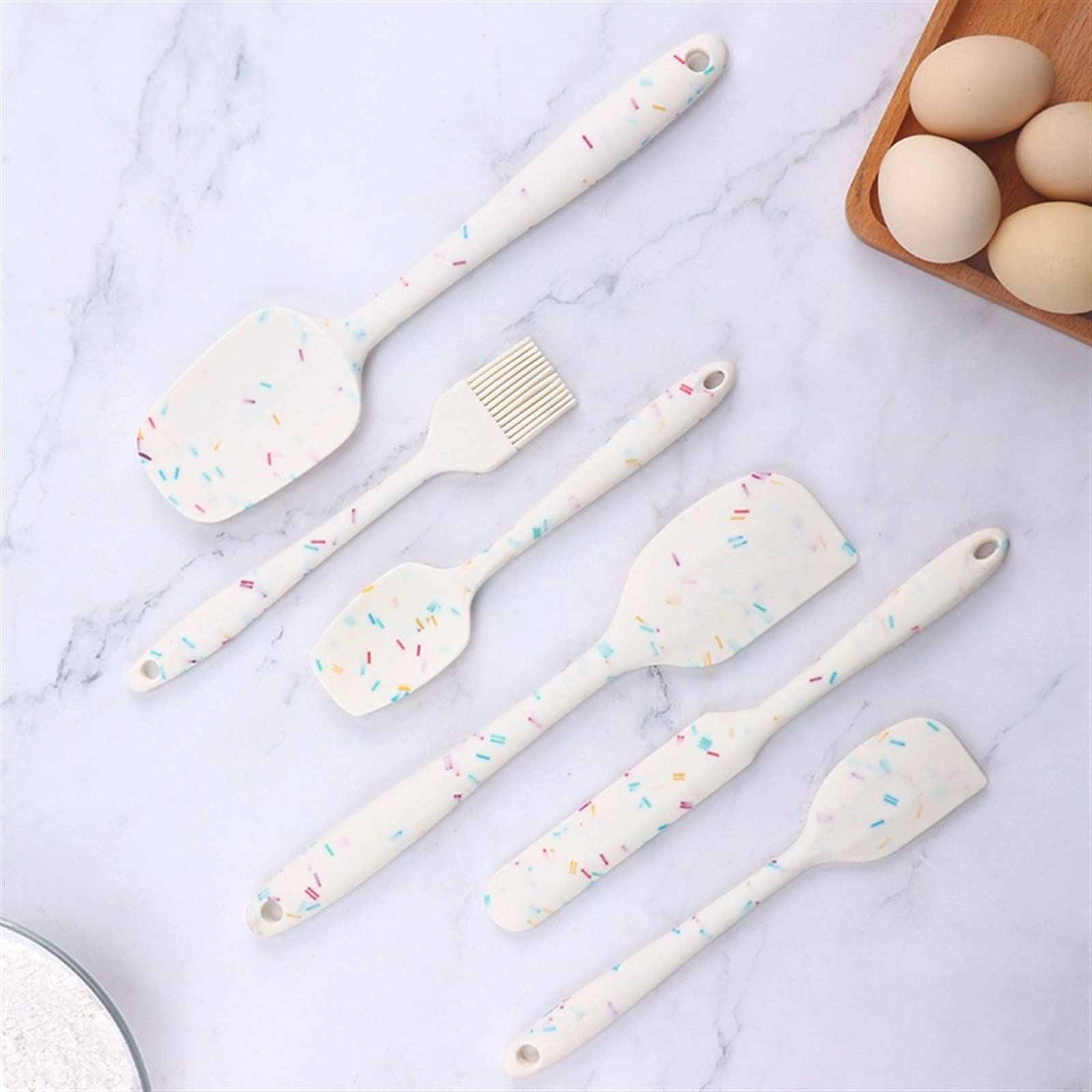 Espátula de silicona for el hogar y la cocina, espátula resistente al calor, plato giratorio, herramientas de cocina y mezcla, herramientas for hornear pasteles, cucharas de cocina, espátula(Silicone
