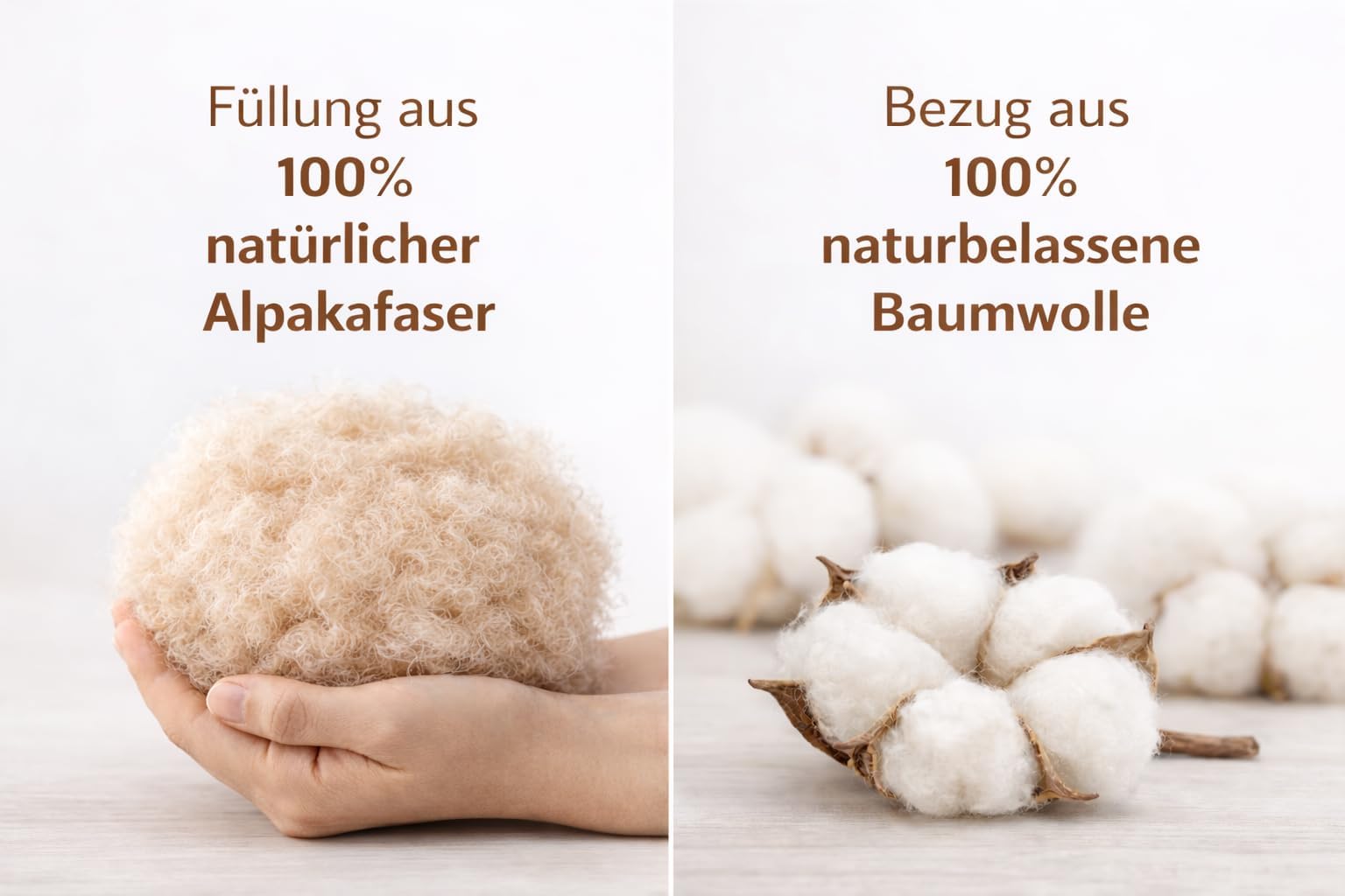 Alpaka Bettdecke Basic Line Ganzjahresdecke Bettdecke, 135x200cm, Füllung 100% Alpakawolle (1.100g), Bezug aus naturbelassener Baumwolle