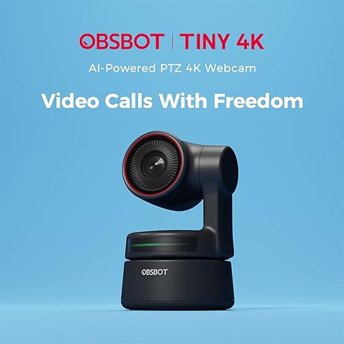 Miniatura 5 de OBSBOT Tiny 4K PTZ Webcam HDR .8" Sensor de enfoque automático Micrófono dual Control de gestos de encuadre automático para enseñar transmisión en