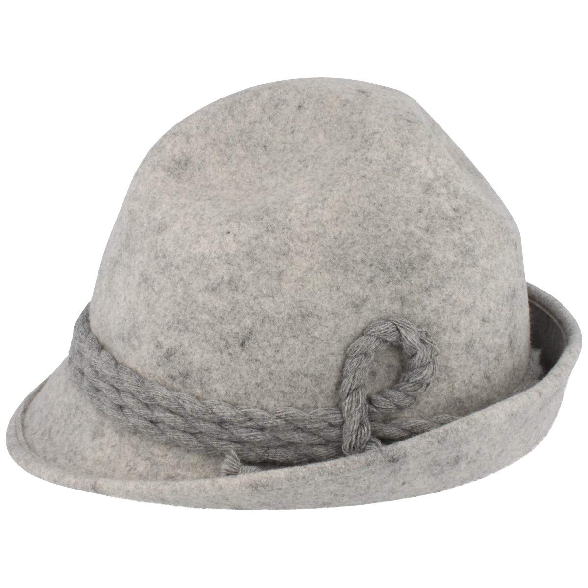 Breiter Cappello tradizionale da uomo, in feltro, con testa a punta, 100% lana, tesa stretta e cordoncino di lana, tre colori