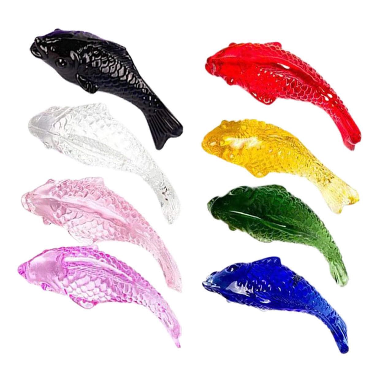 Cabilock 32piezas Estatuas De Peces De Cristal Adornos para Acuario y Decoración De Escritorio Accesorios De Acuario Figuras De Peces para Hogar Transparente