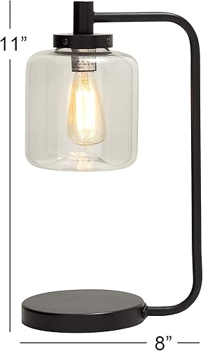 Miniatura 2 de Deco 79 67722 Lámpara de mesa de cristal de metal 20 "H