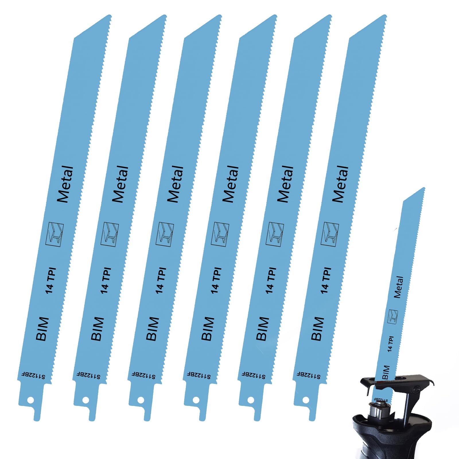 5PCS Metal Reciprocating Saw Blades, 14TPI 230mm Heavy Metal Cutting Reciprocating Saw, Bi-Metall Cobalt Reciprocating Sabre Saw Blade for Pipe,Sheet,Rebar,Bi-Meta l Sabre Saw for Bosch Dewalt Ryobi