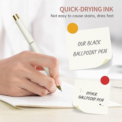 Miniatura 4 de Linbsunne - Bolígrafos de bola de tinta negra 1.0mm de punta media con agarre súper suave (12 unidades)